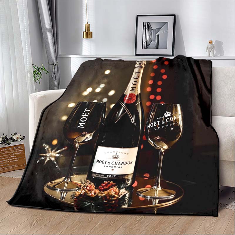 Moet & Chandon Champagne Blanket, Soft Blanket for Sofa Bedroom,Christmas Fan Gift