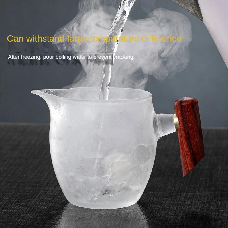 Боковая ручка стеклянная чашка Justice, термостойкая мужская чашка, чайник для заваривания чая, чайник с заварником, пуэр гайвань