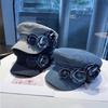 Регулируемый джинсовый берет с камелией, корейский стиль, шляпы художника, модный аксессуар