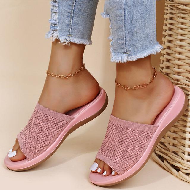 35-43 Sandals Women Elastic Force Summer Shoes Women Flat Sandals Casual Indoor Outdoor Slipper Summer Sandals For Beach Zapatos Mujer