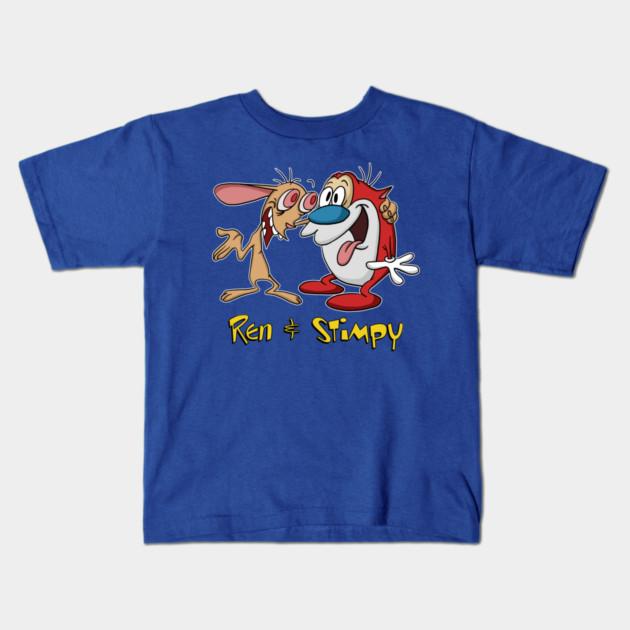 Boys Girls Soft Cotton Graphic Tees Ren And Stimpy T-shirt Breathable Daily School Wear Kids T-Shirts