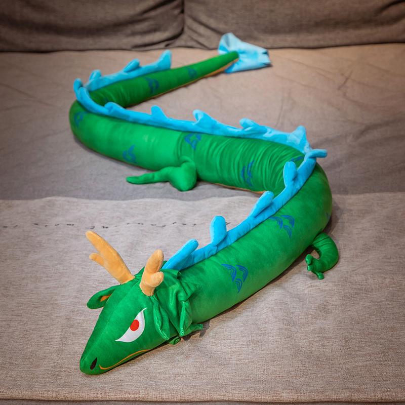 220cm Lifelike Plush Dragon Stuffed Chinese Mythological Creatures Fluffy Dragon Pillow Simulation Toys Kids Toys Home Decor