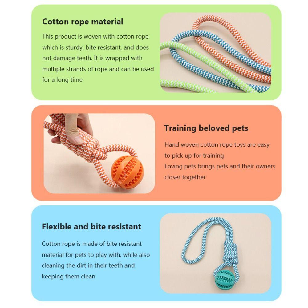 Bite-resistant Dog Slow Feeder Ball Pet Tooth Cleaning Dog Chewing Toys Fun Rope Knot Dog Toys Cat