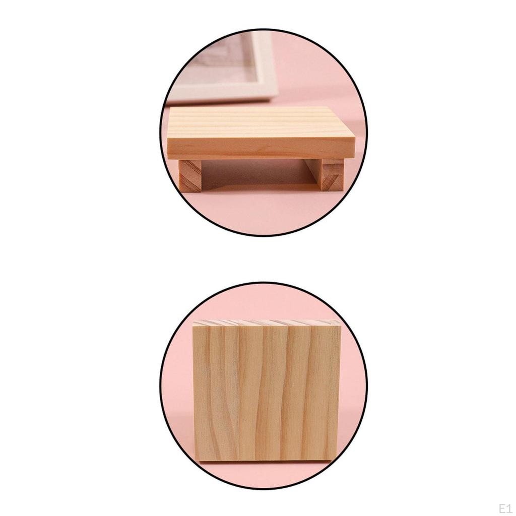 Деревянная настольная подставка-дисплей, Пьедестал Практичный, Квадратный, Декор Поднос для туалетного столика, Настольный