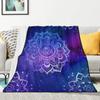 Mandala Throw Blanket Purple Mandala Flannel Throw Blanket for Women Soft Lightweight Air Conditioner Blanket for Bed Sofa Couch