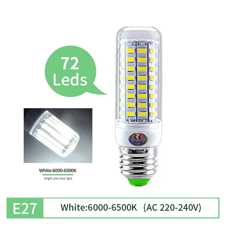 E27 LED Light Bulb E14 Corn Bulb Lamp Ceiling Chandeliers Lampada LED Lights 72 96 LEDs No Flicker AC220V 240V 5730 SMD Bombilla