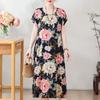 Плюс Размер Элегантные Женские Платья Летняя Винтажная Одежда Короткий Рукав Повседневный Длинный Платье