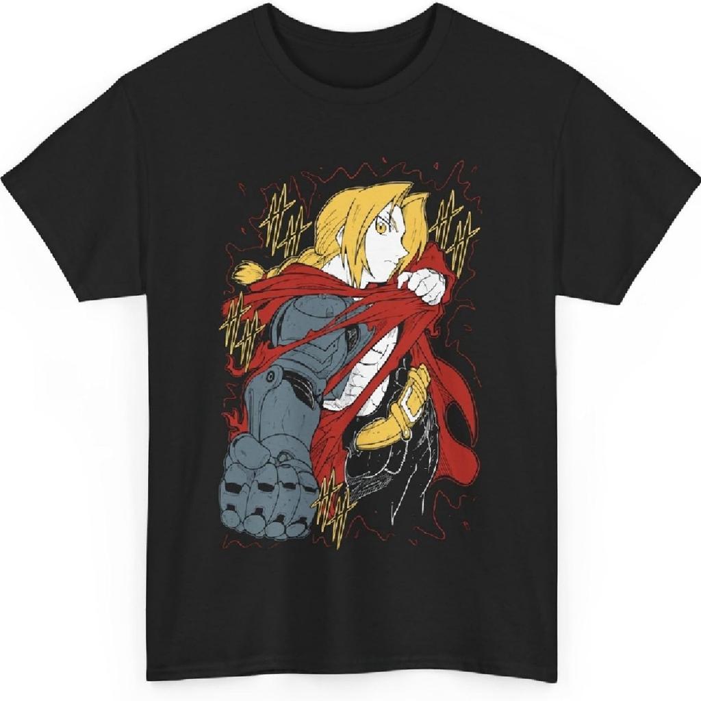 Футболка Fullmetal Anime Alchemist, футболка с японским аниме, хлопковая футболка с коротким рукавом, M-6