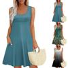 Womens Summer Dresses Loose U Neck Sleeveless Sundresses Dress With Pockets