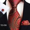 Paisley Waist Flower Men's Tie, Pocket Square, and Cufflinks Set - 2025 Edition
