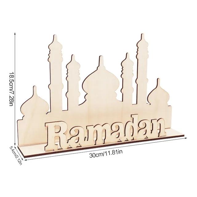 New Wooden EID Mubarak Decoration Ramadan Mubarak Ornaments Islamic Muslim Pendant Eid Al Adha Party Supplies Ramadan Kareem Gif