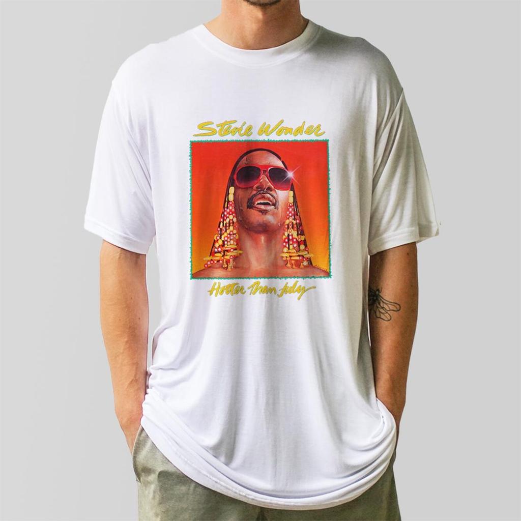 Stevie Wonder Tshirt, Hotter Than July, Classic Soul Jazz Album Artwork, Funk & Blues Tee, Music Lover, Organic, Handmade, Bamboo Tee
