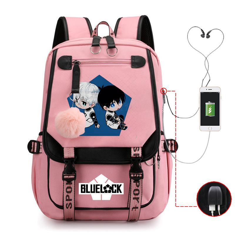 Blue Prison Anime School Bag College Wind Large Capacity Middle School Student Usb Backpack