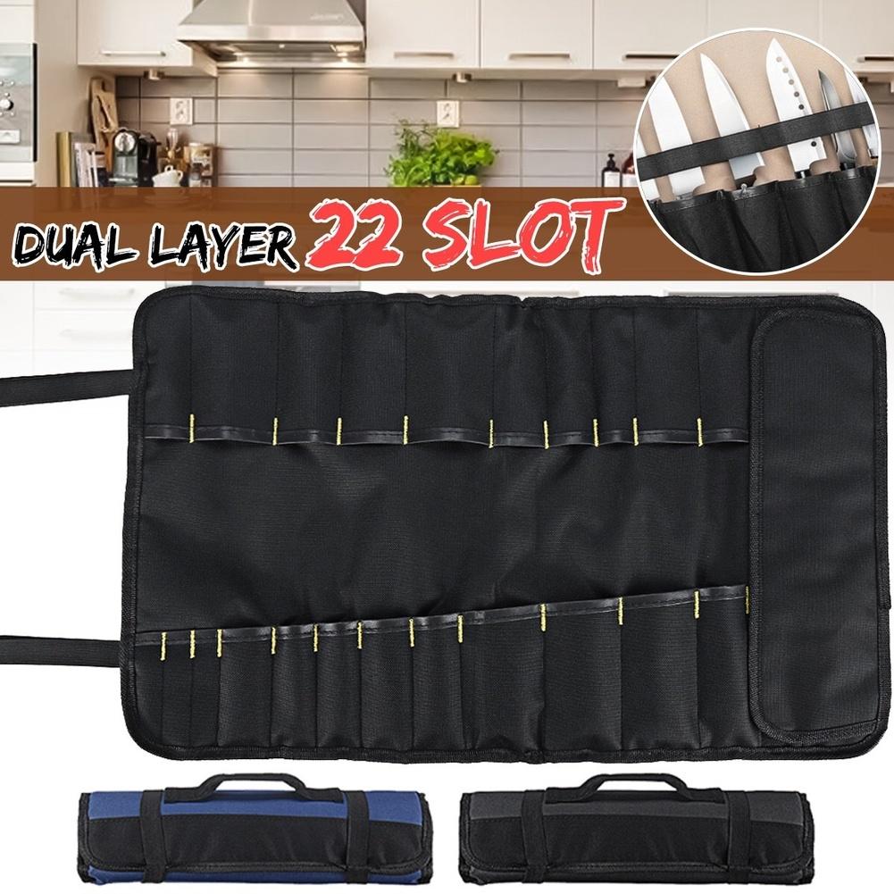 Portable Sheath Organizer Cutlery Roll Bag For Professional Use Portable Foldable Design Organized Storage Compartments