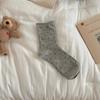 Women's Polka Dot Mid-Calf Socks - Spring to Autumn, Trendy Korean Style, Thin Sports Design with Rolled Edge.