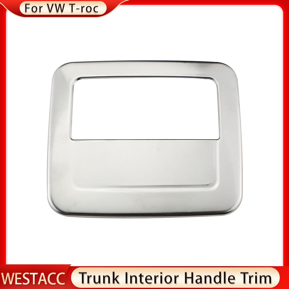 Нержавеющая сталь, внутренняя ручка багажника автомобиля, декоративная наклейка, накладка для Volkswagen VW T-roc 2017-2022, интерьер