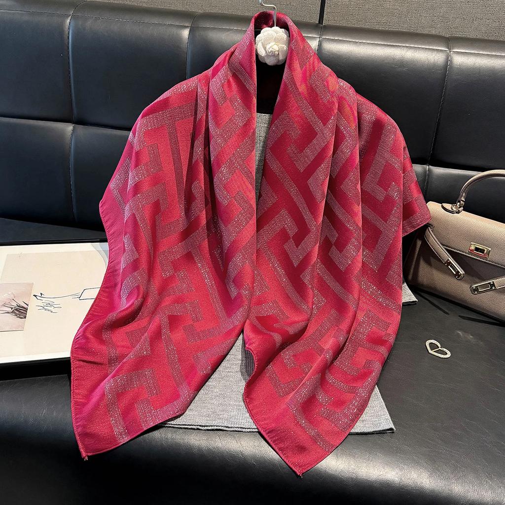 New Women Fashion Silky Kerchief Shawl Ethnic Travel Scarves Bufanda Jacquard Scarf Printed Decorative Summer Sun Protection