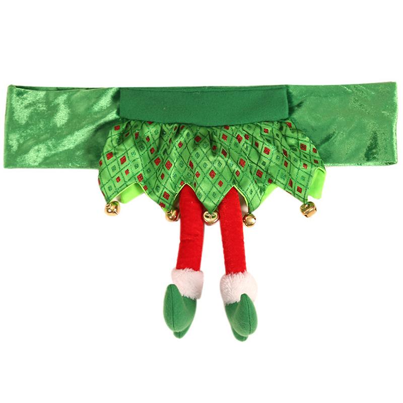 1Pc Dinner Girl Skirt Chair Cover Christmas Decoration Christmas Elf DIY Seat Cover Christmas Santa Claus Belt