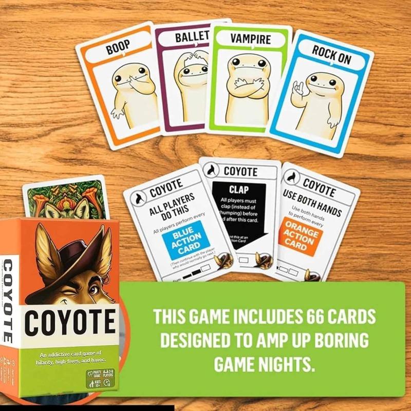 Coyote Game, Coyote Party Game, Action-Packed Party Card Games, Full of High Fives and Havoc, for Friends, Teens, and Adults Family Games Night