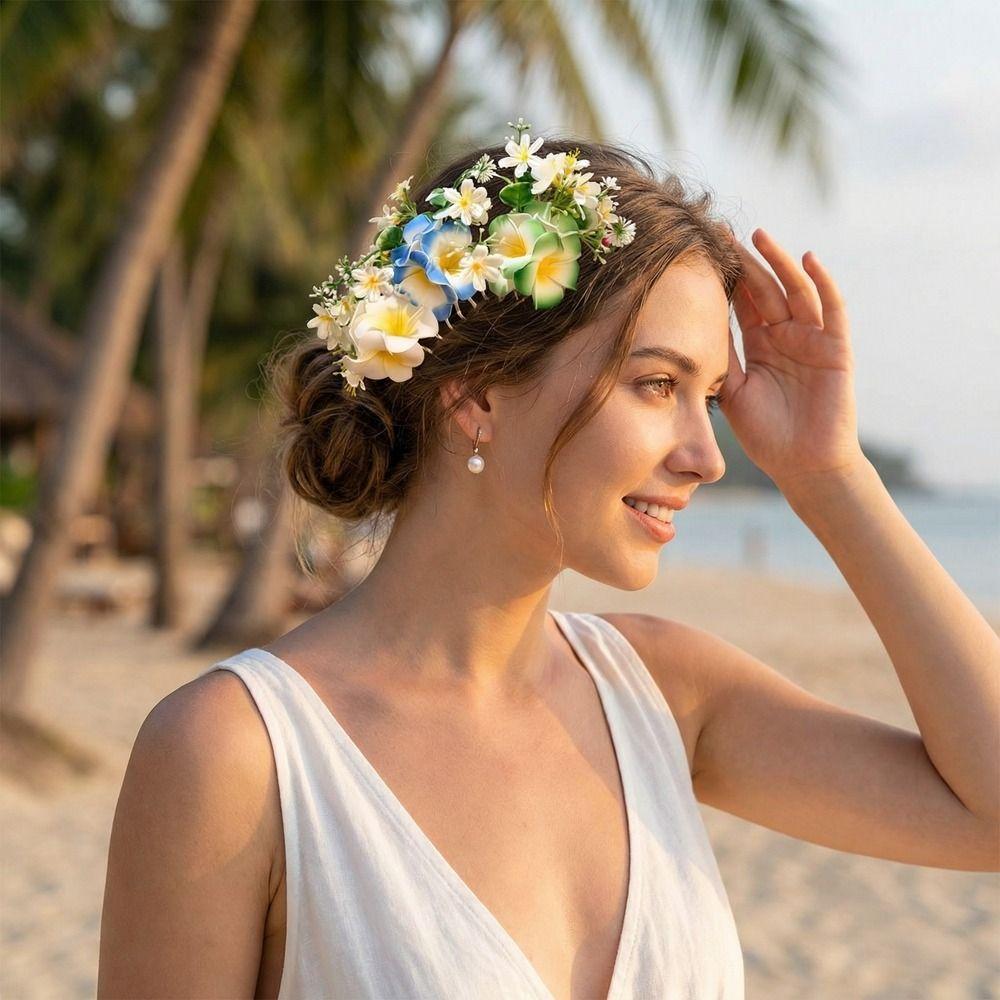 Colorful Large Flower Hairpin Bohemian Side Clip Artificial Floral Hair Clip Headpieces Korean Style Flowers Hair Claw
