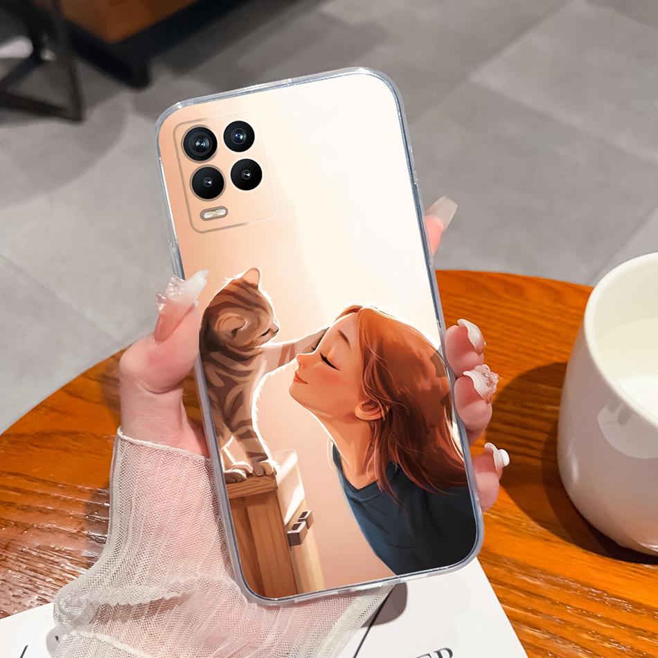 Чехол для телефона Realme 8 Pro Креативная акварельная живопись Мягкий ТПУ Прозрачный Силикон Защита от падения Задняя крышка Для Realme8 4G 5G 8Pro Funda Capa