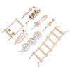 8pcs Parrot Chew Toy Set Hanging Bell Bird Cage Toy Climbing Ladder Chewing Toys Wood Shredding