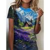 Summer Beautiful Scenery 3D Print T-shirts Women Streetwear Casual Fashion Y2k Short Sleeve T Shirt O-neck Tees Tops Clothing