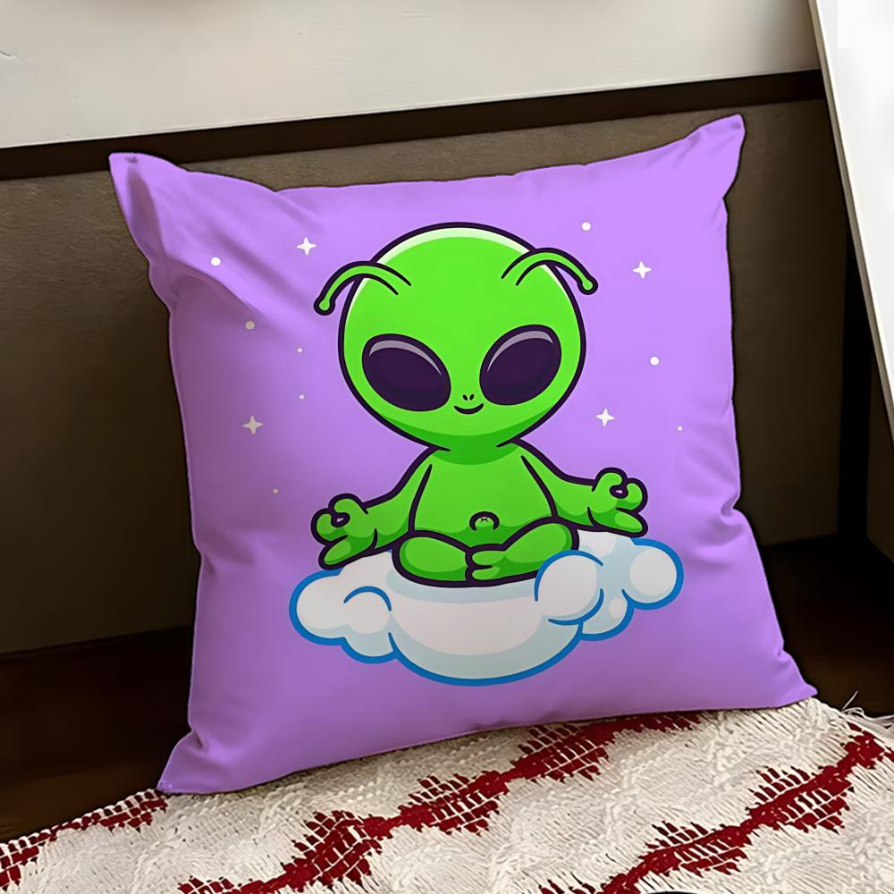 Loopy Silly Alien Cushion Cover Reversible Soft Durable Pillow Cover Home  Car MultiScene Use for Daily Comfort