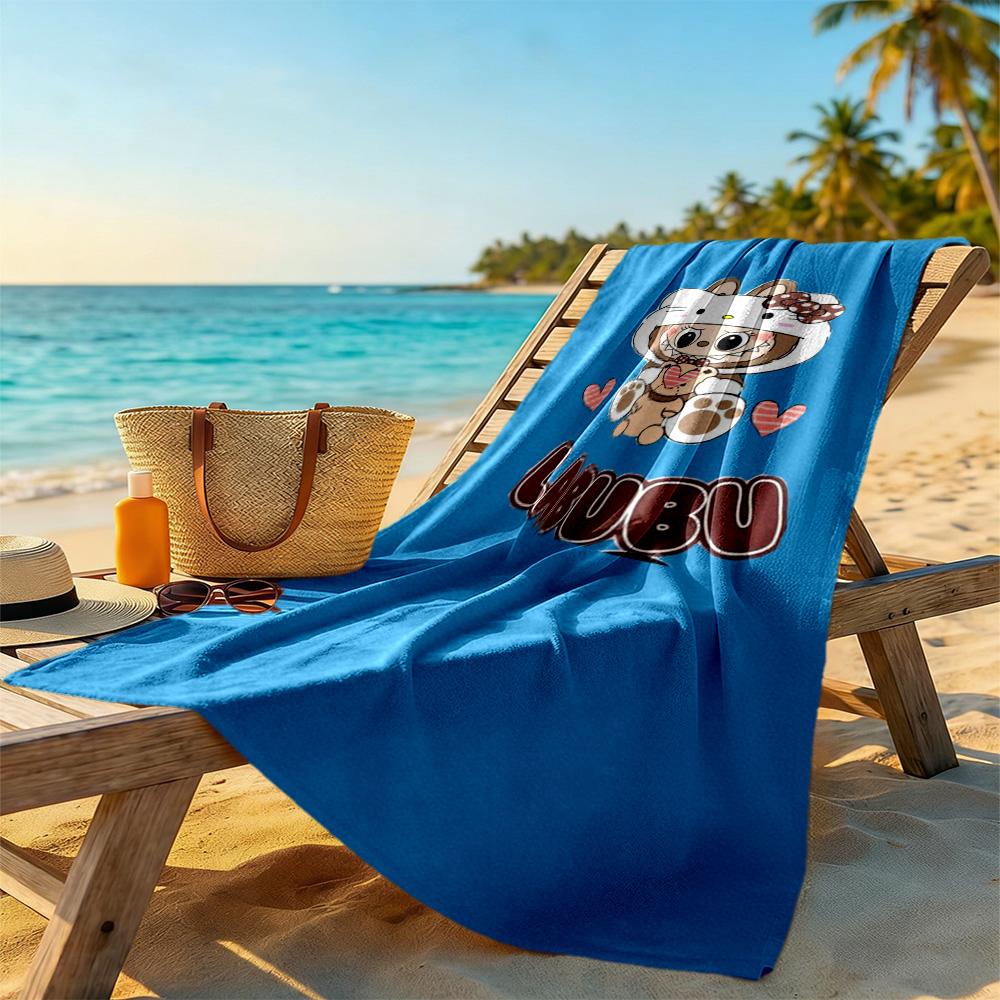 Labubu Beach Towel Super Soft Absorbent Comfortable Lightweight Suitable for Swimming, Gym, Camping, Yoga Vacation