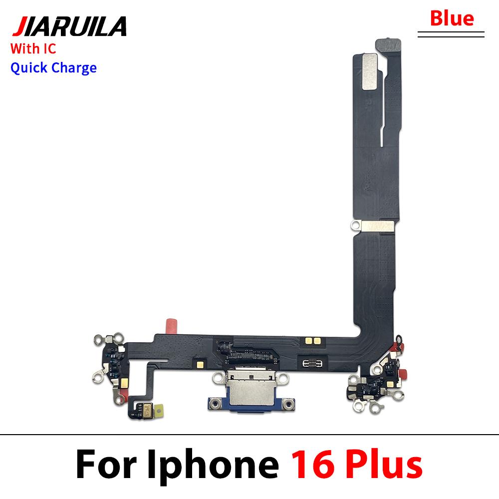 11 шт. Плата порта зарядки для iPhone 16 Pro Max 16 Plus 16 Pro Модуль микрофона Разъем быстрой зарядки USB-док Шлейф