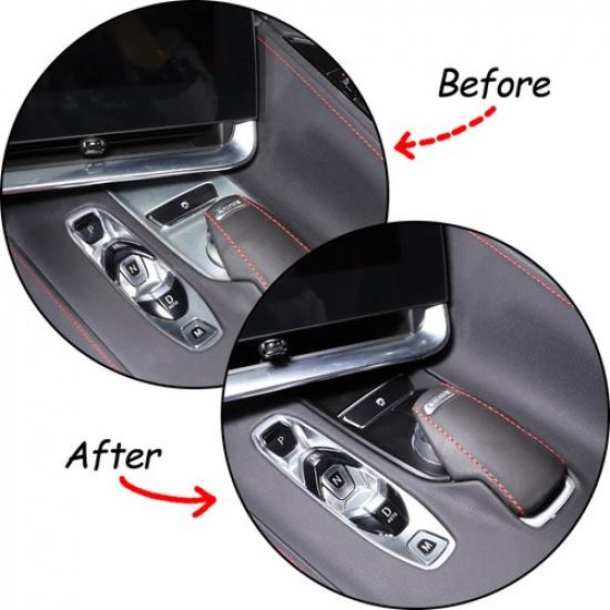 Матовая черная ABS накладка на основание консоли селектора режимов для C8 Corvette -25