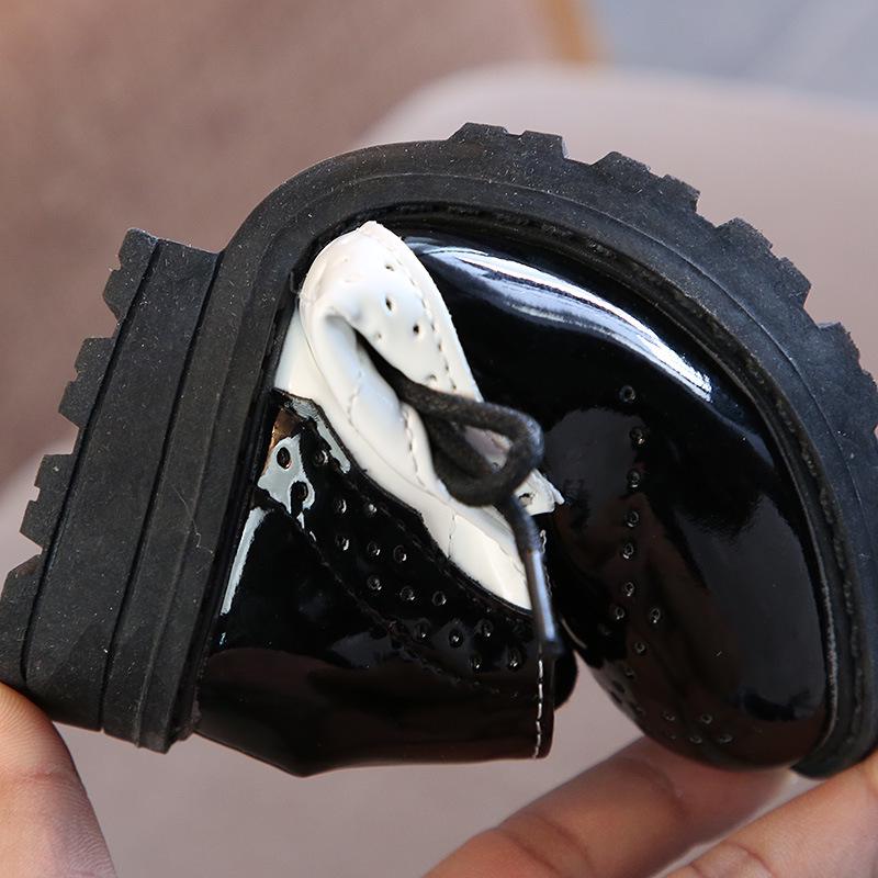 New children's leather shoes, student performance shoes, lace-up fashion girls' patent leather single shoes, children's shoes, boys' leather shoes