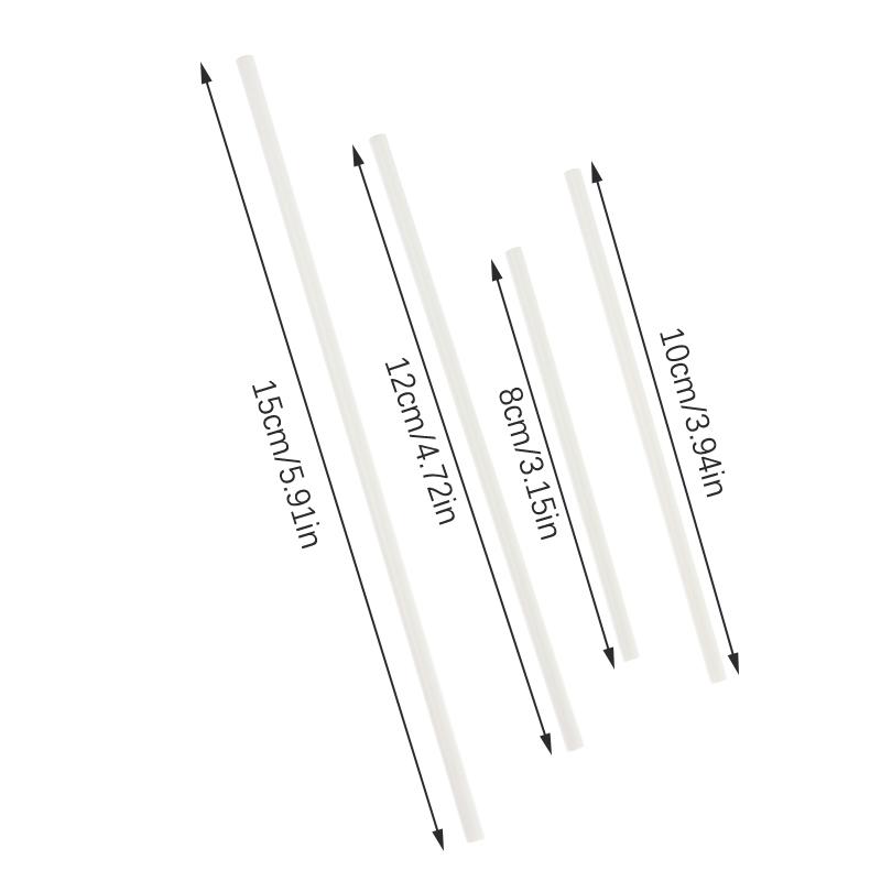 100Pcs 8/10/12/15Cm White Pp Solid Core Lollipop Sticks For Chocolate Candy Sticks Cake Pop Sticks Diy Baking Accessories