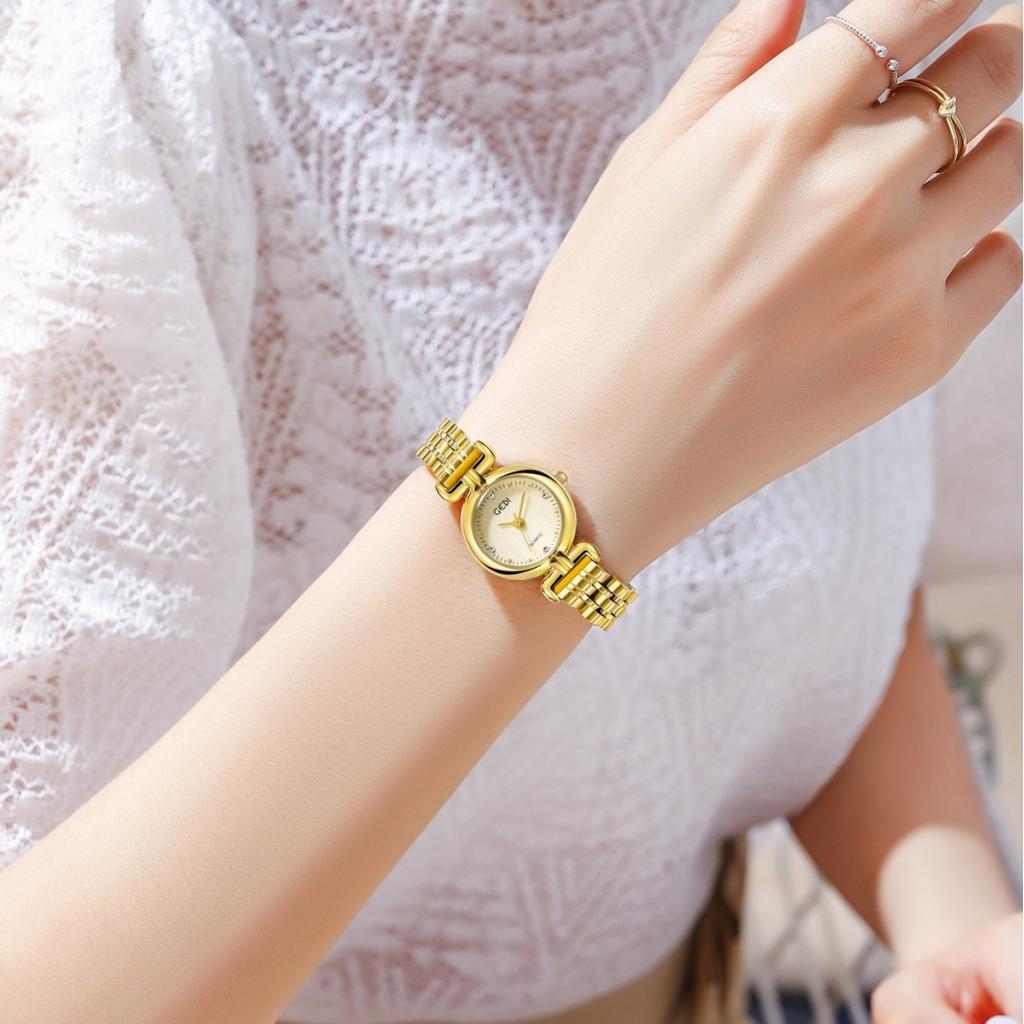 Cloth Surface Women'S Watch Niche High-End Sense Medieval Watch Women'S Waterproof Stainless Steel Quartz Watch