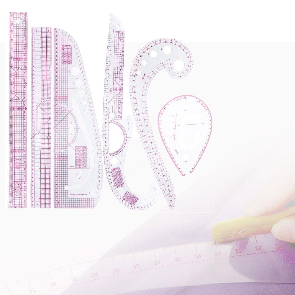 6pcs DIY Curve Ruler PVC Drawing Template Tool Kits Measure Tailor Ruler Sewing Accessories