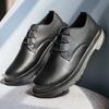 Fashion Men's Casual British Leather Shoes Platform Business Brand Formal Wear Lightweight Couple Round Toe Versatile Work Shoes 35-48