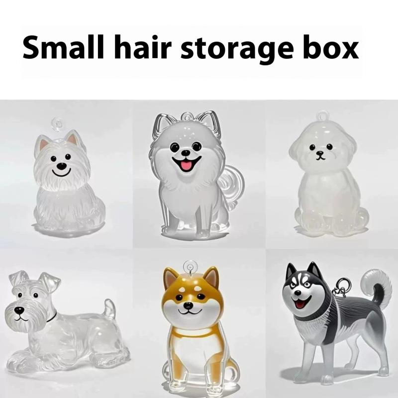 Мультяшная форма собаки Коробка для хранения собачьей шерсти Уход за шерстью Прозрачный Брелок для шерсти питомца Сделай сам Ручная работа Акриловые подвески для щенков Рюкзак