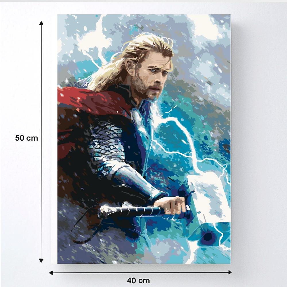 Malowanie Po Numerach Obrazy Do Malowania - Thor W Burzy Marvel 40X50 Cm