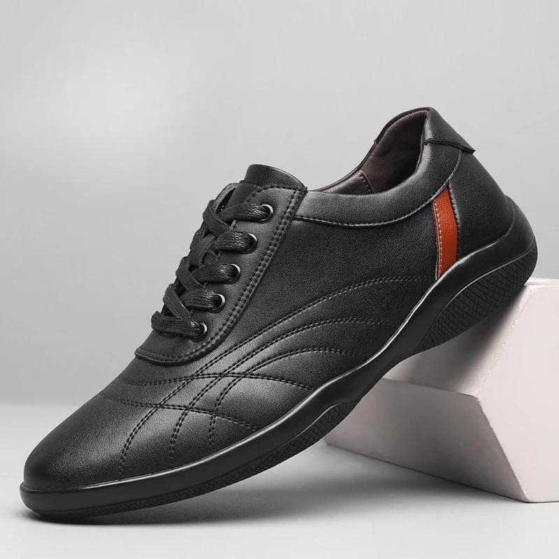 Мужская повседневная обувь в британском стиле, белые туфли, нескользящая удобная мягкая подошва, мужская повседневная кожаная обувь, весна и осень