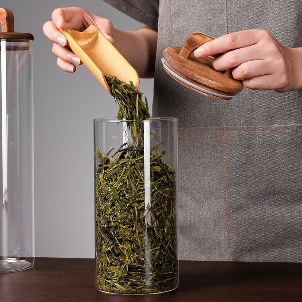 С ручкой Герметичный контейнер Стеклянный контейнер для хранения продуктов Кухонные бутылки для чая, кофе, зерен