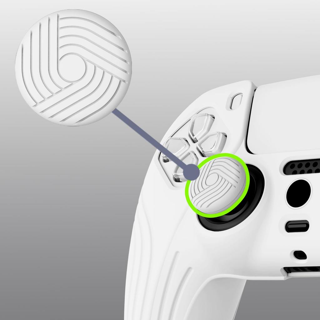 Защитный чехол eXtremeRate PlayVital для контроллера PS5, силиконовая кожа, эргономичный мягкий резиновый защитный чехол для контроллера PS5 с колпачком для джойстика