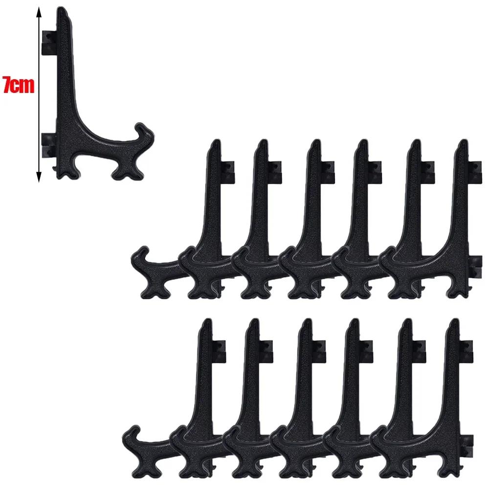 Clear Plastic Acrylic Easels Table Top Plate Holder Dish Bowl Racks Photos Picture Frame Folding Stand Storage Home Decor Holder