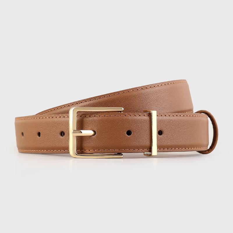 Women S Leather Belt Alloy Pin Buckle Decorative Waistband For Jeans Casual Style