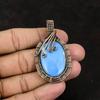 Owyhee Blue Opal Pendant Copper Wire Wrapped Pendant Handmade Pendant Copper Wire Wrap Jewelry Gift For Women Top Quality Gemstone Jewelry