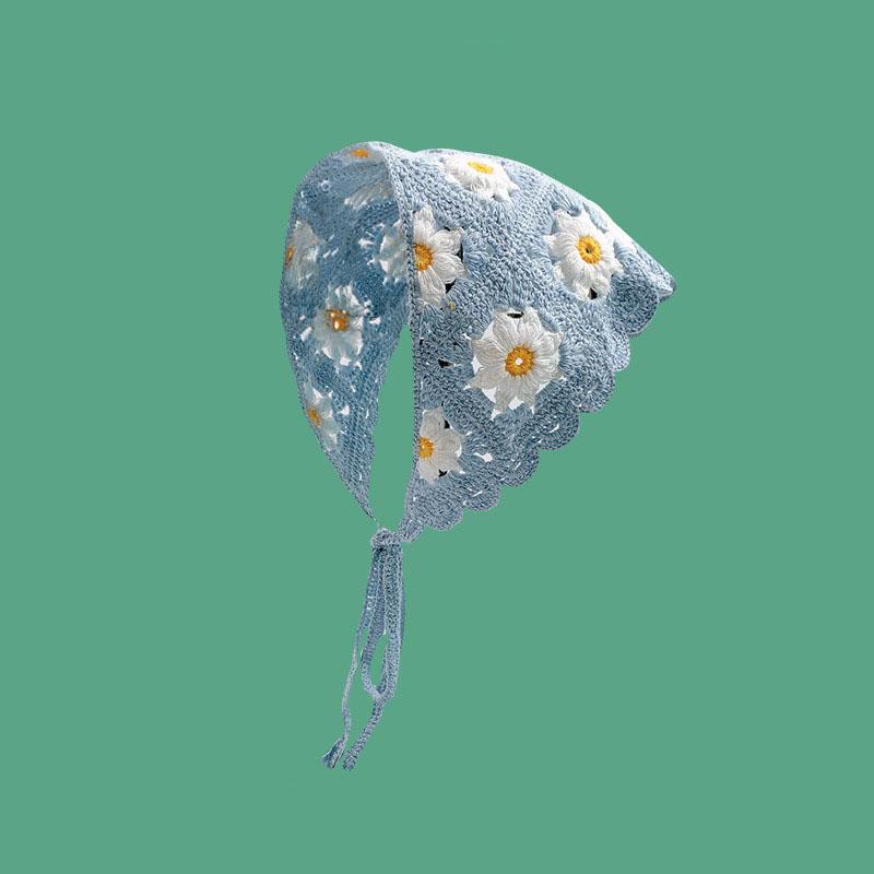 Модная вязаная косынка для прогулок, милый и очаровательный стиль, вязаная вручную повязка на голову, женские аксессуары для волос, треугольный платок для волос