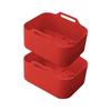 Silipot2 - Silipot2 Red - Set of 2 Red Silicone Baskets - Non-stick - Reusable - 21.5×14.5×7 Cm