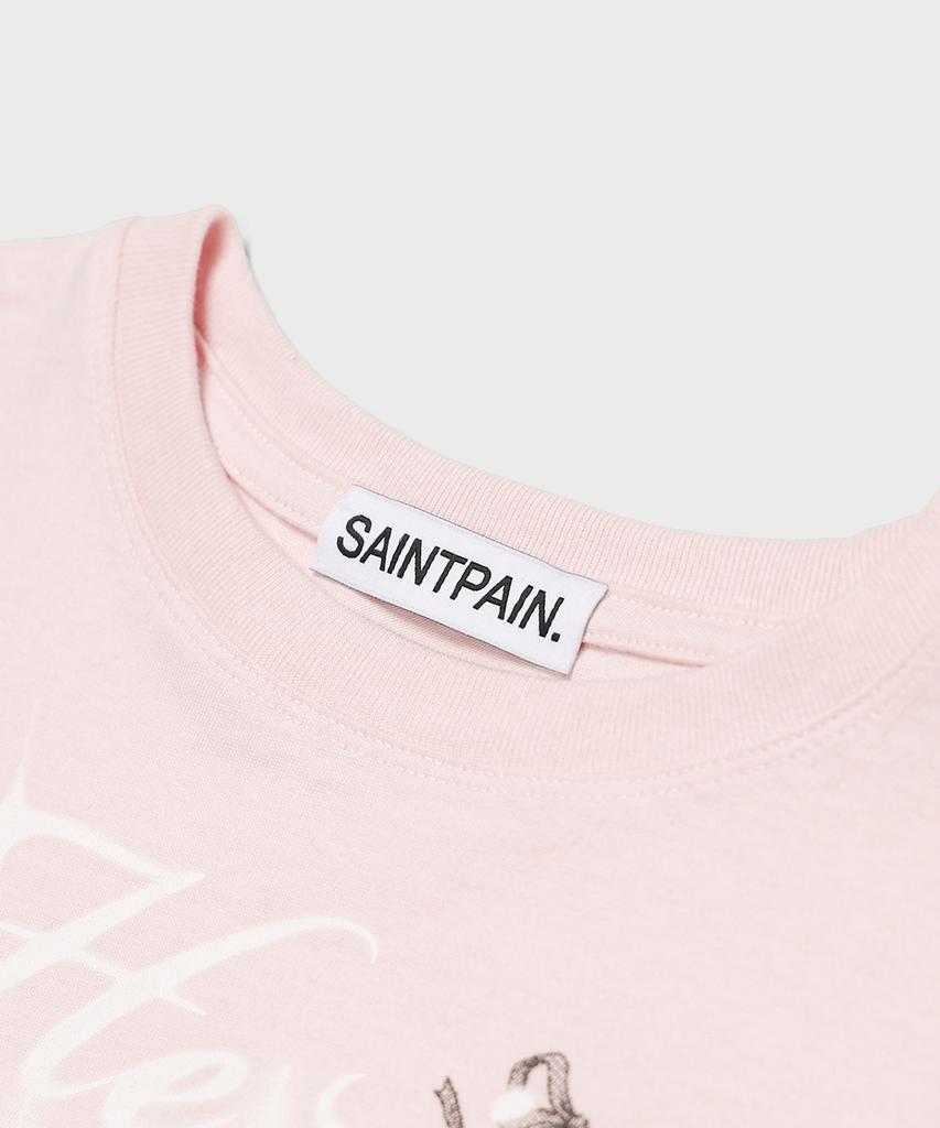 SAINTPAIN Sp Шокирующая укороченная футболка с коротким рукавом Розовая