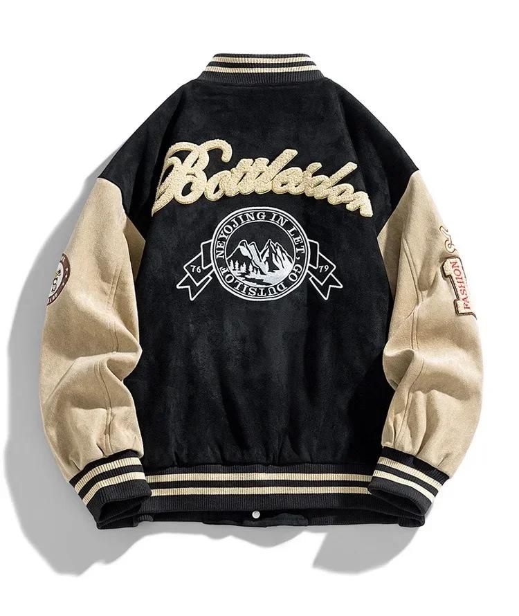 New Baseball Jacket Men Fashion Embroidered Jackets Coats High Street Outwear Man Bomber Jacket Hip Hop Clothing Top