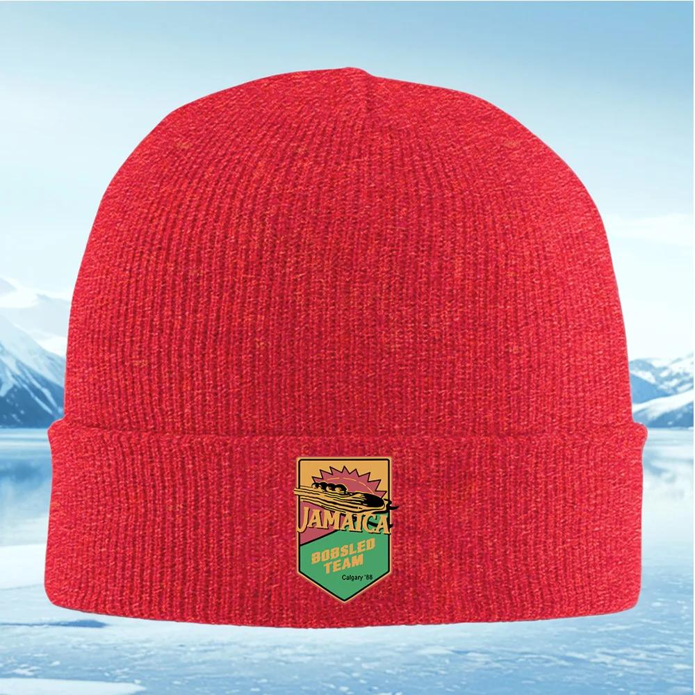 Jamaica Bobsled TeamCalgary Unisex Women Unisex Knitted Hat Beanie Pullover Cap Winter Thermal Warm Christmas Outdoor Cyc