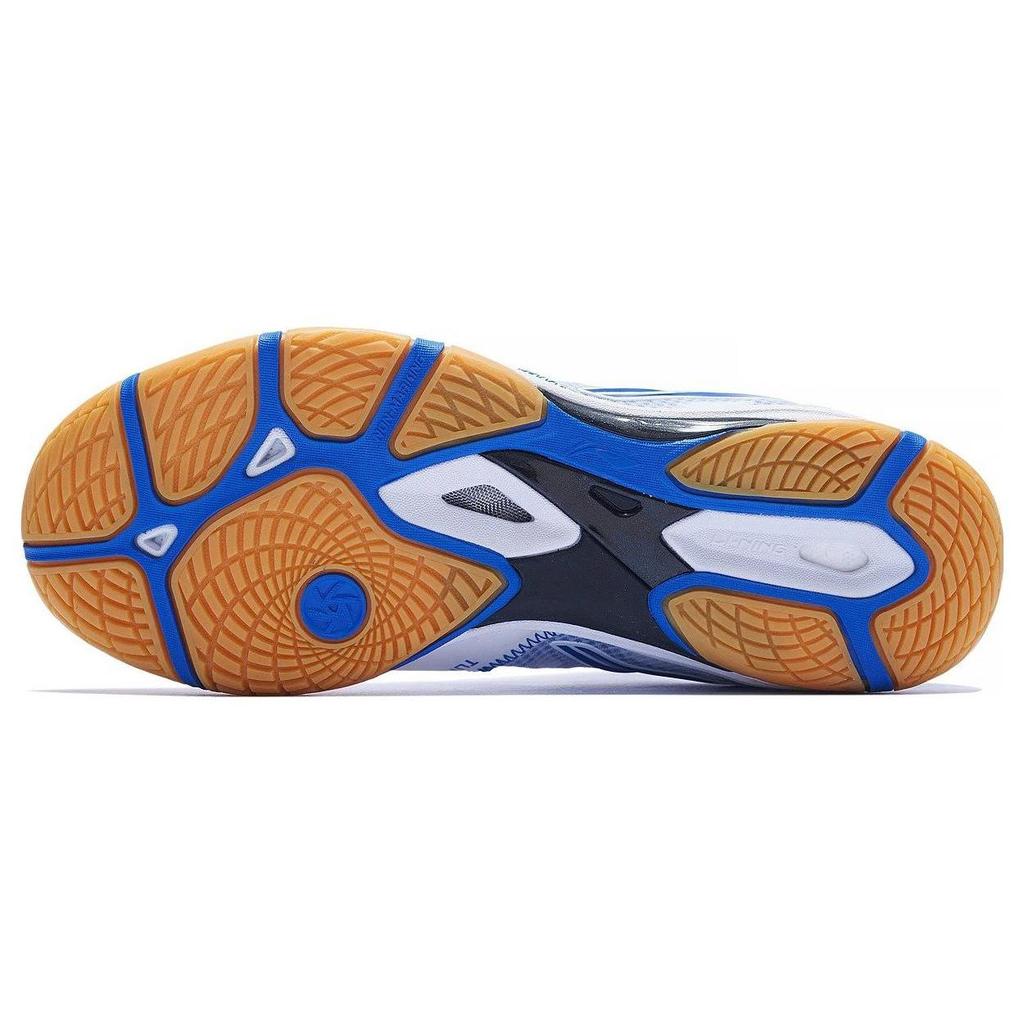 Мужские низкие дышащие кроссовки для настольного тенниса Li Ning, износостойкие, нескользящие, белые с синим, APPT009-1